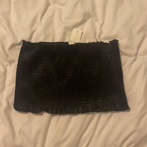 Black tube top cropped top